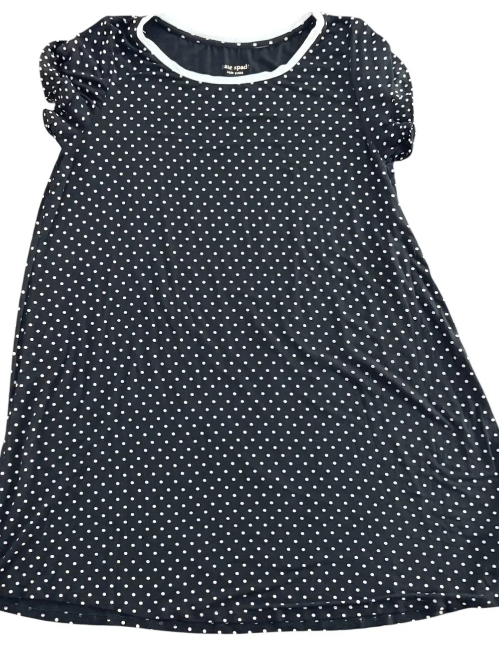 kate spade Black & White Polka Dot Ruffle Sleeve Nightdress - Picture 6 of 7